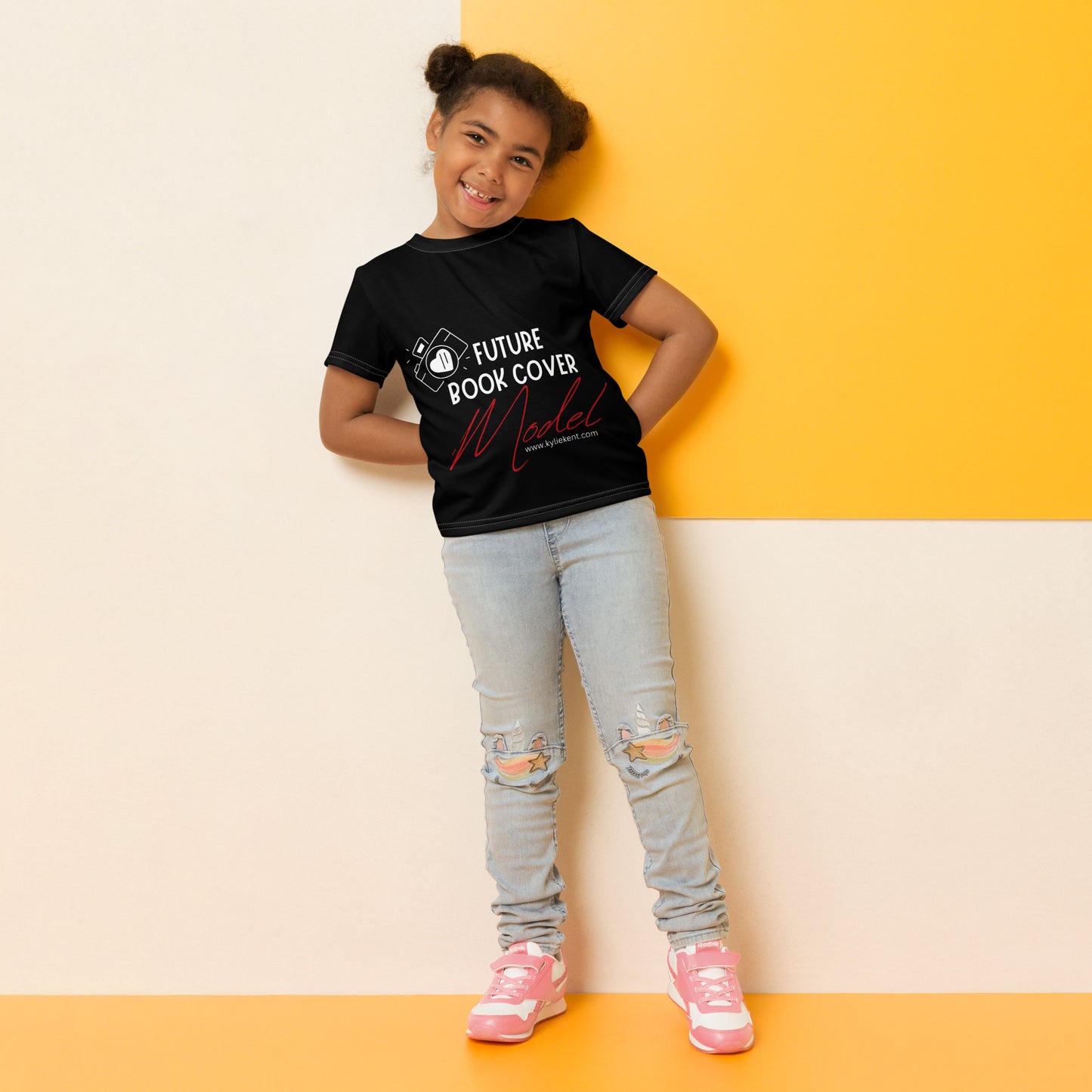 Future Book Cover Model Kids crew neck t-shirt