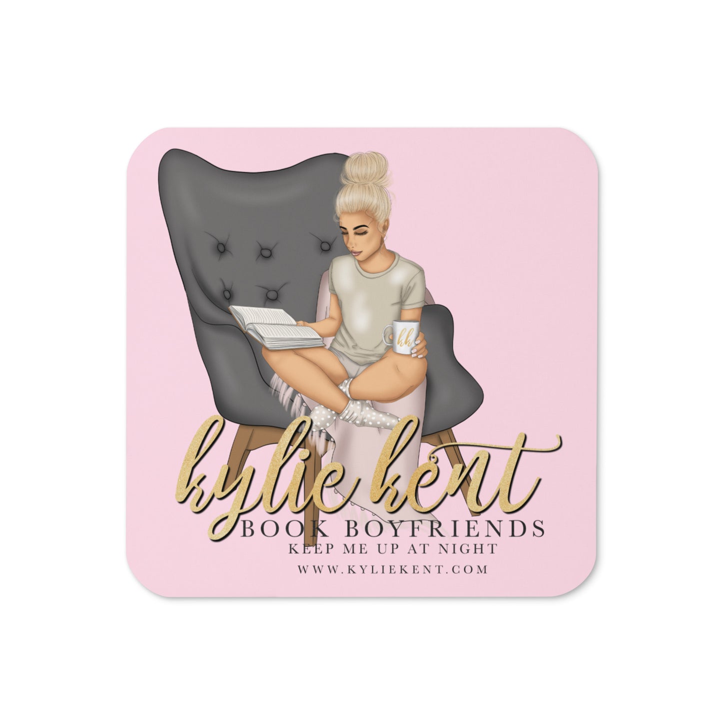 Book Boyfriends Cork-back coaster